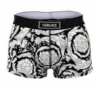 VERSACE Herren Boxershorts - TOPEKA BAROQUE, Short Trunks Topeka Fabric Baroque Print, Stretch Cotton, Logo Weiß/Schwarz L