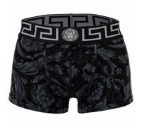 VERSACE Herren Boxershorts - Trunk, Retroshorts, Stretch Cotton, Barocco Muster Schwarz/Grau XL