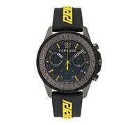 Versace Herren IP Gunmetal 45 mm Greca Action Chrono Armbanduhr VE3J00322, GRAU, Greca Action Chrono