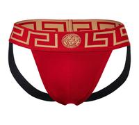 VERSACE Herren Jockstrap - TOPEKA, Jocks, Tanga Slip, Stretch Cotton Rot/Gold XL