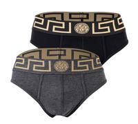 VERSACE Herren Slip, 2er Pack - TOPEKA, Baumwolle, einfarbig, mehrfarbig, 2XL Schwarz/ Grau