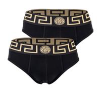 VERSACE Herren Slip, 2er Pack - TOPEKA, Baumwolle, einfarbig, schwarz, L Schwarz