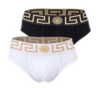 VERSACE Herren Slip, 2er Pack - TOPEKA, Baumwolle, einfarbig Schwarz/Weiß XL