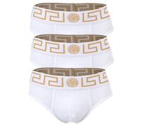 VERSACE Herren Slip, 3er Pack - TOPEKA, Baumwolle, einfarbig M Weiß