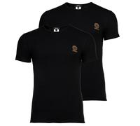 VERSACE Herren T-Shirt, 2er Pack - TOPEKA, Unterhemd, Rundhals, Stretch Cotton L Schwarz