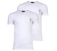 VERSACE Herren T-Shirt, 2er Pack - TOPEKA, Unterhemd, Rundhals, Stretch Cotton M Weiß