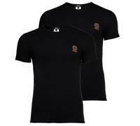 VERSACE Herren T-Shirt, 2er Pack - TOPEKA, Unterhemd, Rundhals, Stretch Cotton Schwarz L