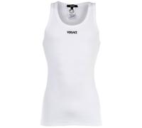 VERSACE Herren Tank Top - RIBBED,Tank Top Rex Ribbed Cotton, Unterhemd, Rundhals, Stretch Cotton Weiß L