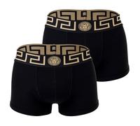 VERSACE Herren Trunks, 2er Pack - TOPEKA, Stretch Cotton, einfarbig Schwarz L