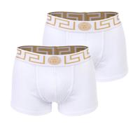 VERSACE Herren Trunks, 2er Pack - TOPEKA, Stretch Cotton, einfarbig Weiß XL