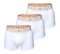 VERSACE Herren Trunks, 3er Pack - TOPEKA, Baumwolle, einfarbig Weiß XL