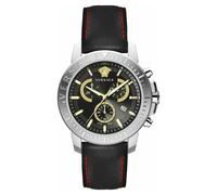 Versace Herrenuhr Analog Quarz mit Lederband VE2E00121, Schwarz, Mode