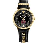 Versace Herren Uhr Armbanduhr V-Circle VBQ050017 Leder