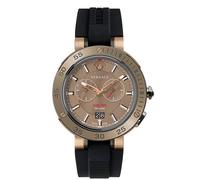 Versace V-Extreme Pro Dual Time Herrenuhr Schwarzes Armband Bronze 46mm VECN00319