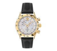 Versace Herren Uhr Armbanduhr Chronograph Edelstahl Hellenyium VE2U00222 Leder