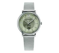 Versace Herren Armbanduhr V-Circle VBQ060017 – Edelstahl, 42 mm, Swiss Made, Quarz, Silber