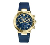 Versace - Herrenuhr Quarz Mode Lederarmband Blau Edelstahlgehäuse Analoges Zifferblatt Blau - VEPY00921