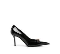 Versace Hohe Schuhe - Black Patent Leather Pumps With Ribbon Bow - Gr. 37,5 (EU) - in Schwarz - für Damen