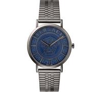 Versace J4 V-Essential Herren-Armbanduhr mit 3 Zeigern, Quarz, blaues Zifferblatt, Saphir, Antireflexglas, 40 mm, VEJ401021, Rotguss