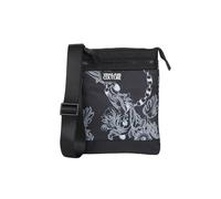 VERSACE JEANS COUTURE Schwarze Schultertasche mit geprägtem Logo für Herren, Schwarz , Einheitsgröße