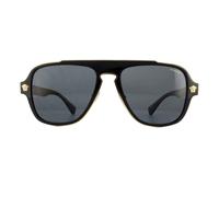 Versace Piloten Sonnenbrille Herren Schwarz Grau Polarisierend Einheitsgröße