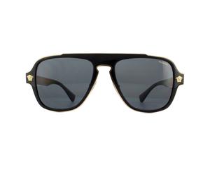 Versace Piloten Sonnenbrille Herren Schwarz Grau Polarisierend Einheitsgröße
