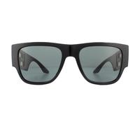 Versace Rechteckige Herren-Sonnenbrille in Schwarz und Dunkelgrau Einheitsgröße