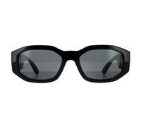 Versace Rechteckige Unisex Sonnenbrille Schwarz Dunkelgrau Einheitsgröße