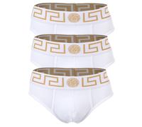 VERSACE Herren Slip, 3er Pack - TOPEKA, Baumwolle, einfarbig Weiß L