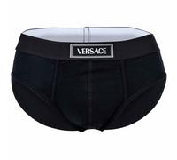 VERSACE Herren Slip - CANETE, Stretch Cotton, Logo, einfarbig Schwarz L