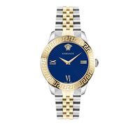Versace Greca Signature Damenuhr gold/silber Edelstahl blau Zifferblatt 38mm VEV...