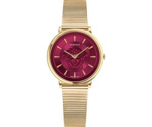 Versace V Circle Medusa Damenarmbanduhr gold rot