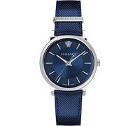 Versace V Circle Unisex Uhr silber blau