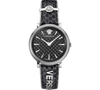 Versace V-Circle VE8100919 Damen Armbanduhr Schweizer Quarz & Edelstahl/Leder