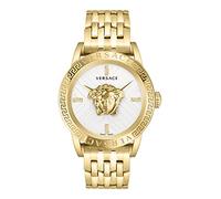 Versace V-Code Collection Luxuriöse Herren-Armbanduhr mit goldfarbenem Armband und silberfarbenem Zifferblatt, Gold, OS, V-Code