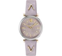 Versace V-Twist Damenuhr Hellrosa Leder Silber Gold Stahl 36mm VELS00219