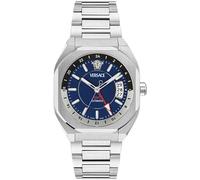 Versace VE0I00225 V-Contempo GMT Automatik silber blau Edelstahl Herren Uhr NEU