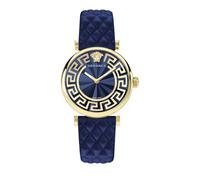 Versace Damen Armbanduhr Lady Lederarmband blau 35mm VE1CA0223