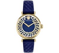 Versace Damen Armbanduhr Lady Lederarmband blau 35mm VE1CA0223