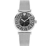 Versace Greca Chic Collection Luxus-Damenuhr mit silbernem Armband und schwarzem Zifferblatt, Schwarz, OS, Versace | Greca Chic, Schwarz, OS, Versace | Greca Chic, Schwarz, OS, Versace | Greca Chic