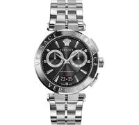 Versace VE1D01520 Aion Chronograph schwarz silber Edelstahl Herren Uhr NEU
