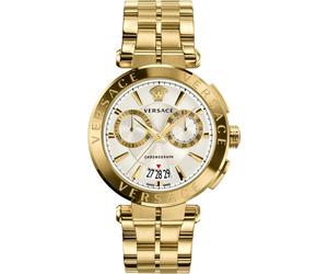 Versace VE1D01920 Aion Chronograph silber gold Edelstahl Armband Uhr Herren NEU