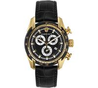 Versace VE2I00921 V-Ray Chronograph gold silber schwarz Leder Herren Uhr NEU