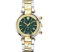 Versace VE2M00521 Revive Chrono grün gold silber Edelstahl Armband Uhr Damen NEU