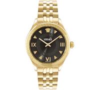 Versace VE2S01425 Hellenyium gold schwarz Edelstahl Armband Uhr Damen NEU