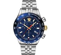 Versace VE2U01024 Hellenyium Chrono blau silber Edelstahl Herren Uhr NEU