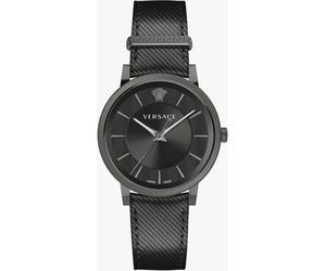 Versace VE5A00220 V-Circle schwarz Leder Herren Uhr NEU