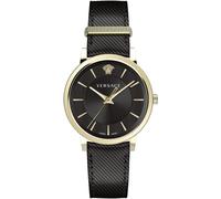 Versace VE5A00320 V-Circle schwarz gold Leder Herren Uhr NEU