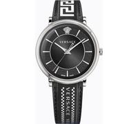 Versace VE5A01321 V-Circle schwarz weiss silber Leder/Textil Herren Uhr NEU