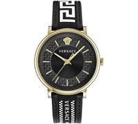 Versace VE5A01921 Herrenuhr Analog Quarz mit Lederband, Schwarz, Modisch